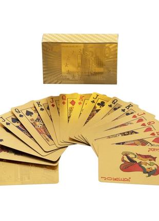 Карти гральні покерні zelart gold 500 euro ig-4567-g 54 карти