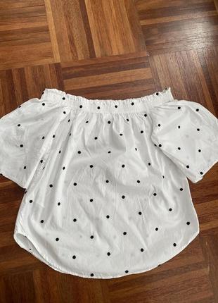 Новая хлопковая романтичная блуза рубашка h&amp;m 36 швеция7 фото