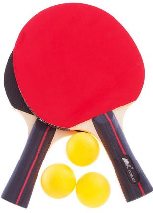 Набір для настільного тенісу mk 0223 2 ракетки 3 м'ячі2 фото