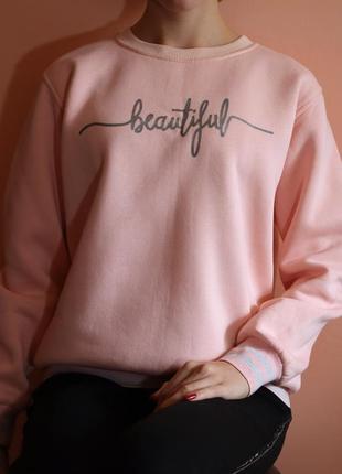 Розовый свитшот на флисе