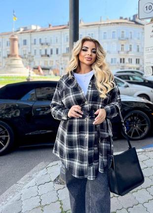 Теплая удлиненная рубашка