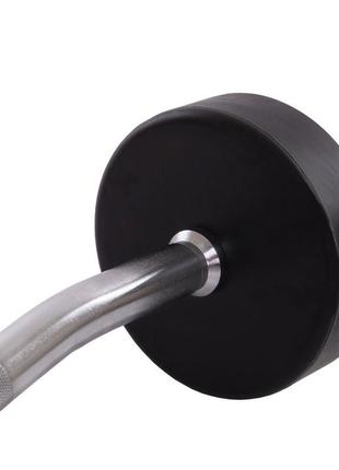 Штанга фиксированная изогнутая обрезиненная zelart rubber coated barbell ta-2687-20 длина-95см 20кг4 фото