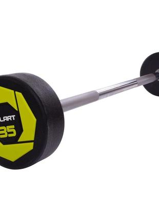 Штанга фиксированная прямая полиуретановая zelart urethane barbell ta-2689-35 длина-110см 35кг