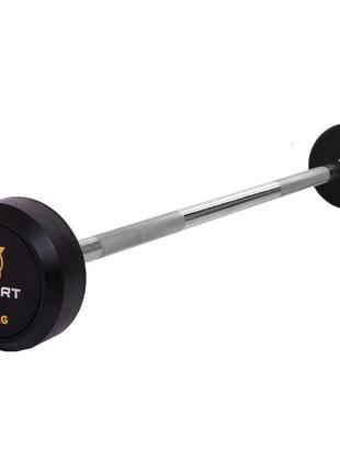 Штанга фіксована пряма гумова zelart rubber coated barbell ta-2685-15 довжина-95 см 15 кг