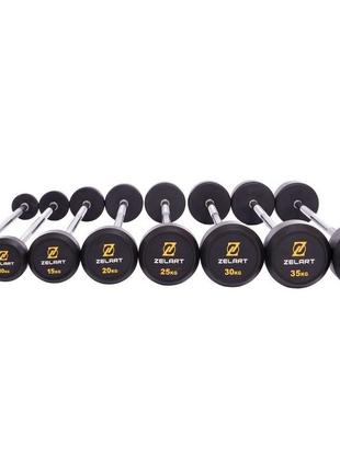 Штанга фиксированная прямая обрезиненная zelart rubber coated barbell ta-2685-10 длина-95см 10кг9 фото