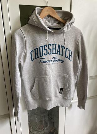 Cros hatch s/m сірий теплий спорт худі світшот з капюшоном