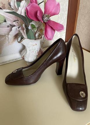 Ted baker!!! кожаные туфли в шоколадном оттенке классика!!!