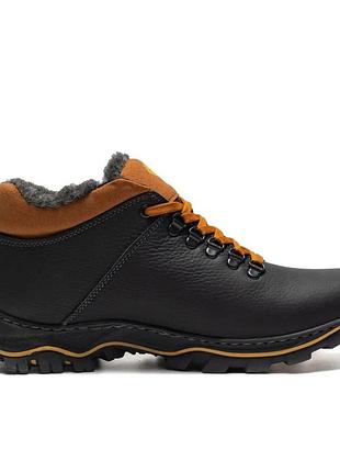 Зимние кожаные ботинки columbia цвет черный, рыжий новинка2 фото