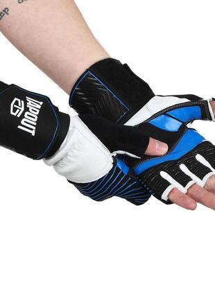 Перчатки для фитнеса и тяжелой атлетики tapout sb168507 m-xl черный-синий4 фото