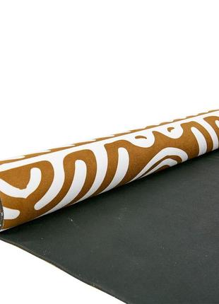 Килимок для йоги замшевий record fi-5662-40 розмір 183x61x0,3 см бежевий4 фото