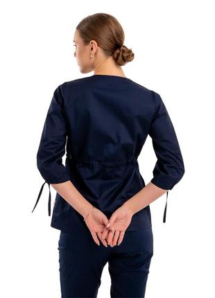 Жіноча медична куртка валєна, темно-синій4 фото