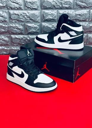 Мужские кроссовки jordan черно-белые/ осенние хайтопы джордан 36-45