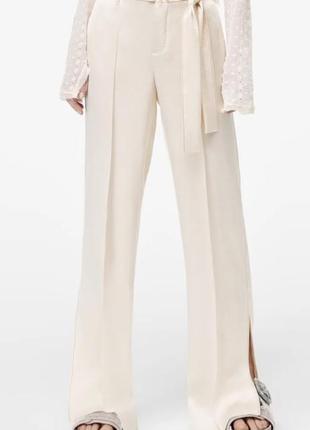 Шикарні лімітовані атласні штани zara розмір l з розрізами