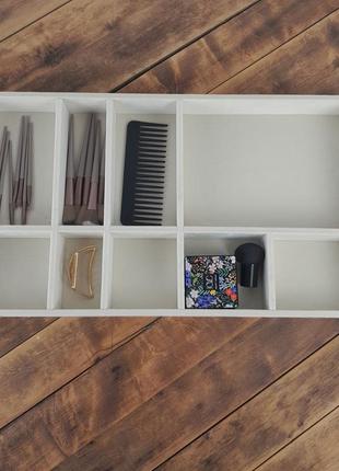 Модуль под косметику на 9 ячеек в ящик, кремовый, 520х300х50мм wooden organizer