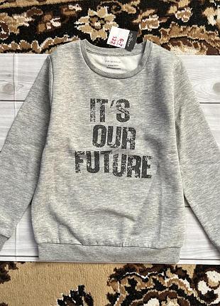 Утепленный свитер свитшот на мальчика 122 см 6-7 р