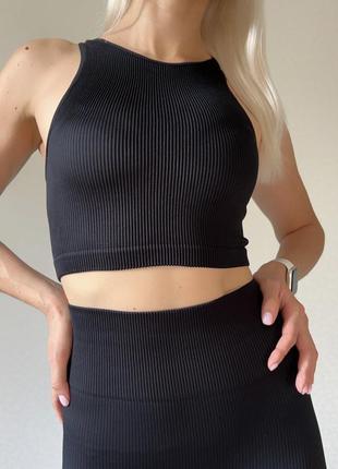 Женский бесшовный топ halter top rib2 фото