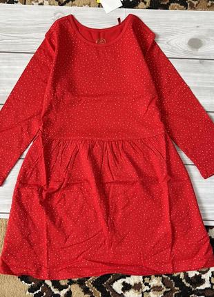 Красивое новое красное платье на девочку 98 см