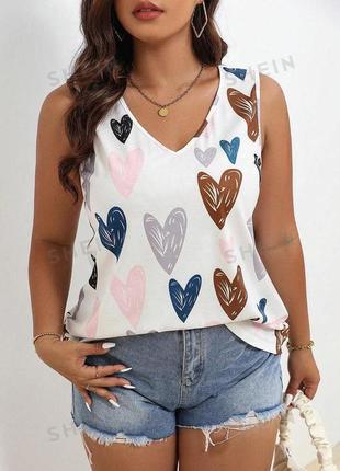 Майка в сердечки shein 3xl