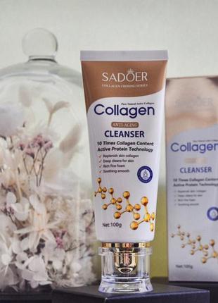 🧬пенка для умывания с коллагеном collagen anti-aging cleanser