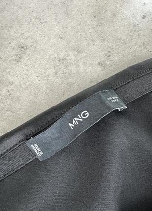 Атласная юбка mango черного цвета2 фото