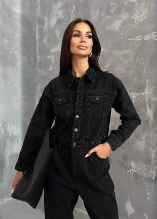Брендовий джинсовий комбінезон в стилі balenciaga6 фото