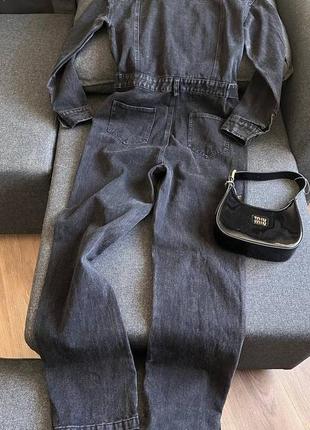 Брендовий джинсовий комбінезон в стилі balenciaga2 фото
