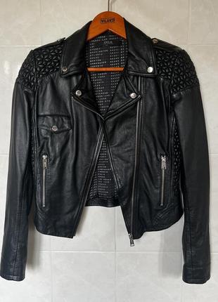 Шкіряна куртка косуха guess натуральна шкіра