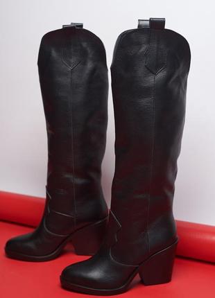 Сапоги с широким голенищем. кожа и замша.