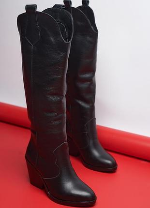 Сапоги с широким голенищем. кожа и замша.