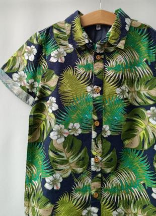 6-7 лет рубашка яркая в гавайском стиле2 фото