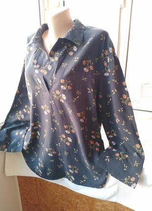 Брендовая вискозная блуза блузка большого размера батал6 фото
