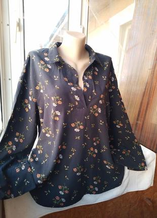 Брендовая вискозная блуза блузка большого размера батал5 фото