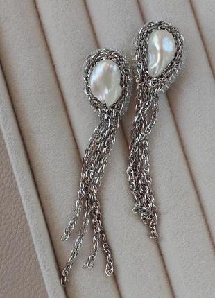 Серьги с бароковыми жемчужинами