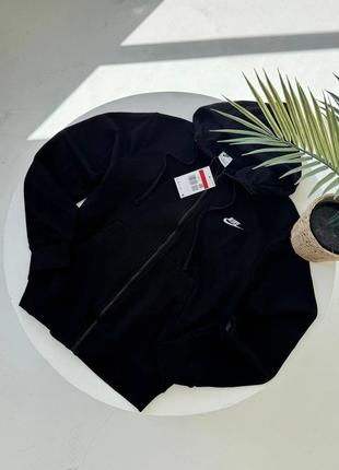 Зіп-худі nike базовий логотип/ nike club худі/ худі nike чорне/ оригінал/найк кофта