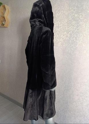 Норковая шуба с капюшоном