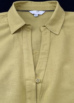 Удлиненная рубашка оверсайз julipa/индия, цвет горчичный, 58-64 новая9 фото