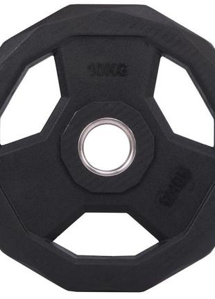 Блины (диски) полиуретановые sc-3858-10 51мм 10кг черный2 фото