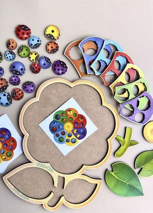 Настольная развивающая игра "цветик-семицветик-2" ubumblebees (псф039) psf039 сортер с карточками3 фото