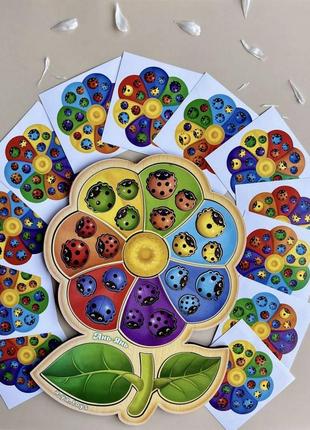 Настольная развивающая игра "цветик-семицветик-2" ubumblebees (псф039) psf039 сортер с карточками4 фото