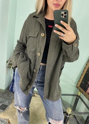 Котонова льон рубашка zara піджак