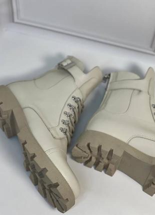 Женские кожаные ботинки бежевые натуральная кожа замша осень зима по заказу 36-44р все цве...