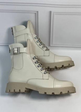 Женские кожаные ботинки бежевые натуральная кожа замша осень зима по заказу 36-44р все цве...