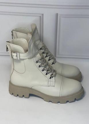 Женские кожаные ботинки бежевые натуральная кожа замша осень зима по заказу 36-44р все цве...