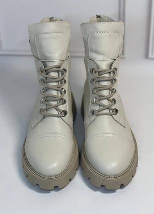 Женские кожаные ботинки бежевые натуральная кожа замша осень зима по заказу 36-44р все цве...