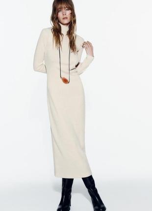Довга сукня zara soft із збірками s-m
