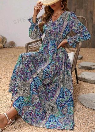 Платье длинное яркое paisley
