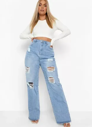 Высокой рост высокая посадка джинси wide leg
