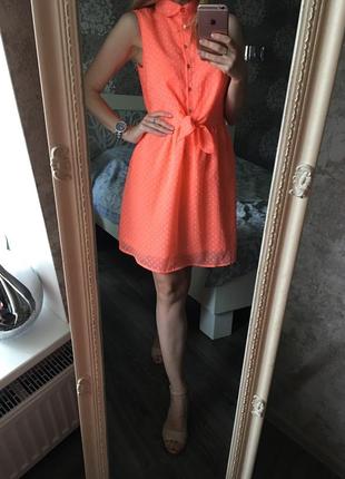 Красивое оранжево персиковое платье h&m8 фото