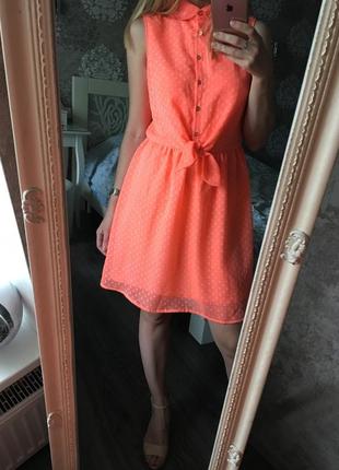 Красивое оранжево персиковое платье h&m9 фото