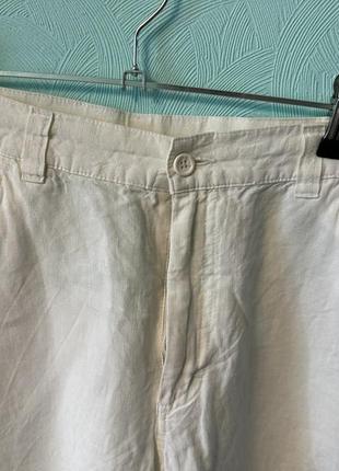 Белые льняные мужские брюки летние 52 размер высокий рост4 фото